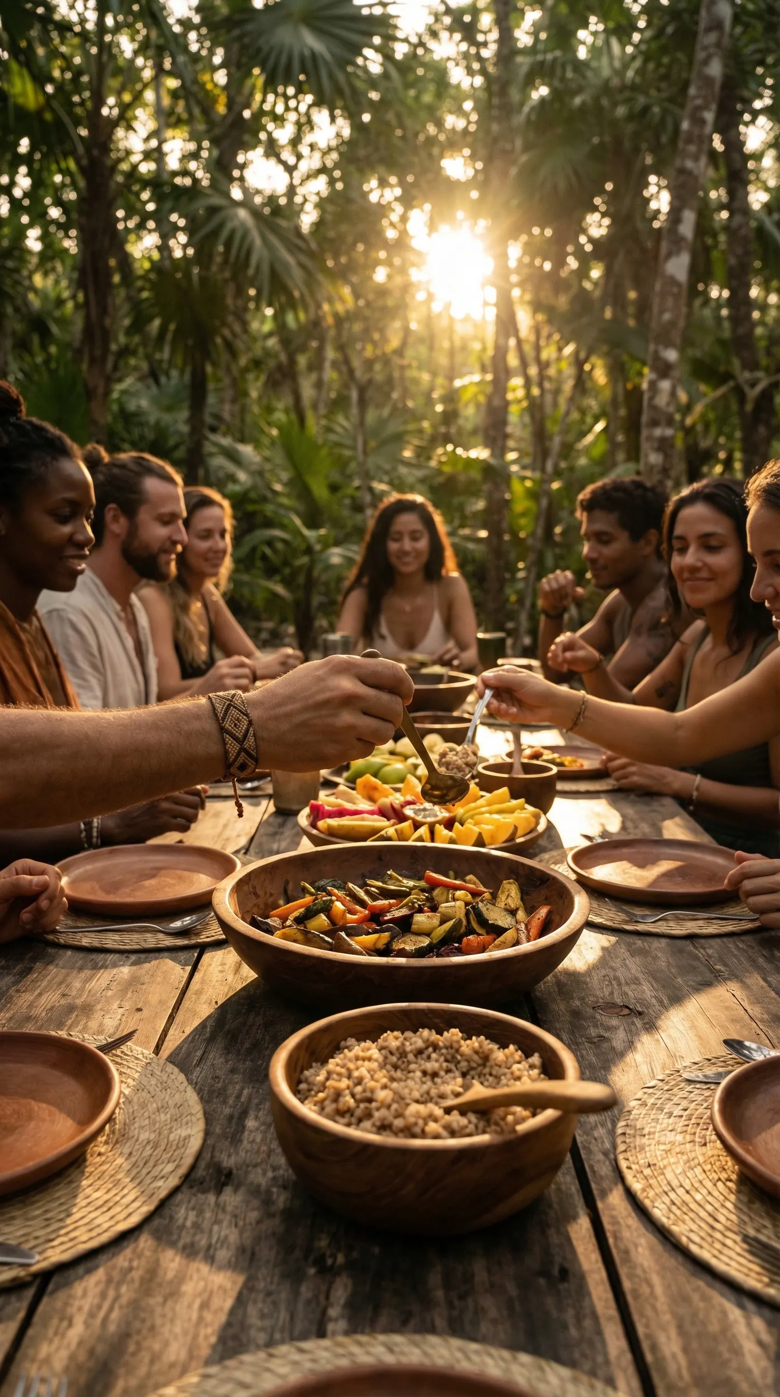 Comunidad Visión Xtohil — comida compartida en la selva